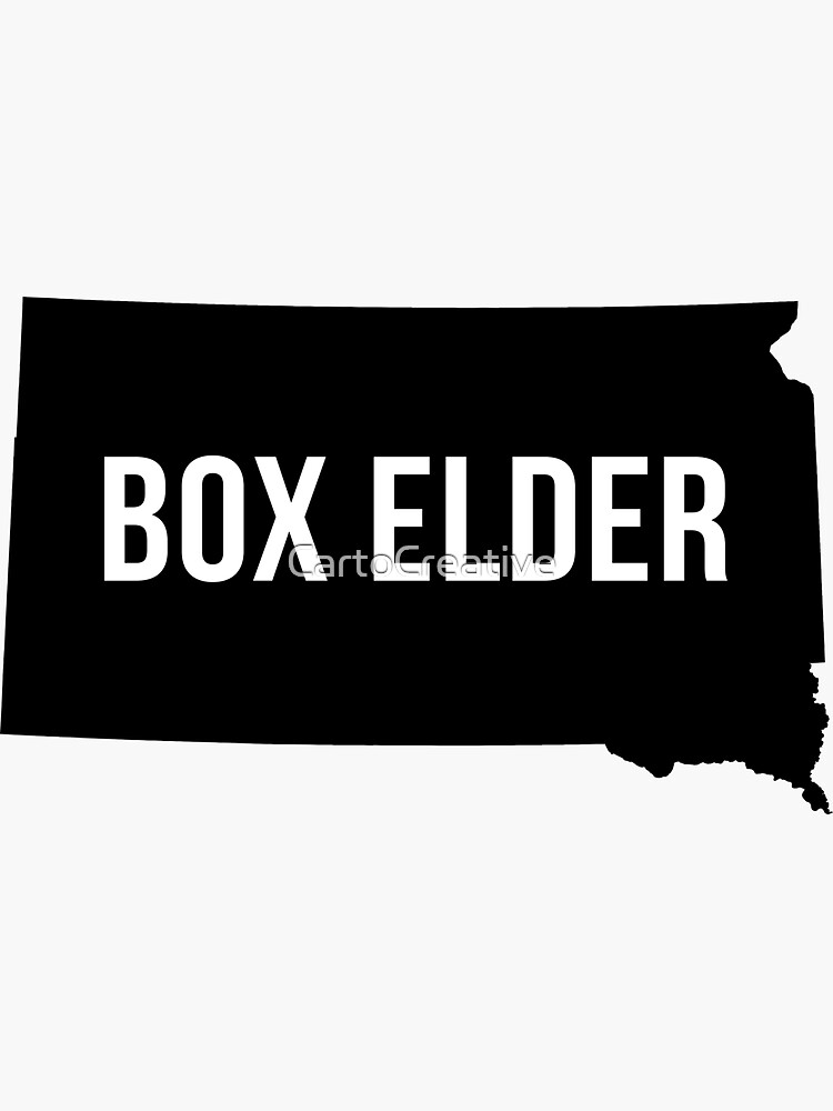 "Box Elder, South Dakota Silhouette" Sticker by CartoCreative Redbubble