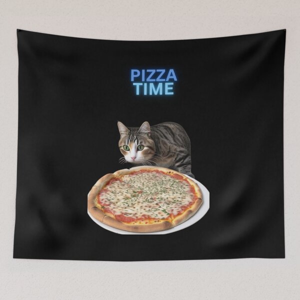 Artikelvorschau, PIZZA TIME CAT entworfen und verkauft von CuteCatsCoffee.