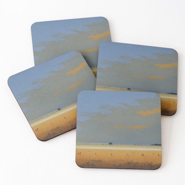 Item preview, Farm Field Minimalist Landscape Painting designed and sold by druidwolfart.