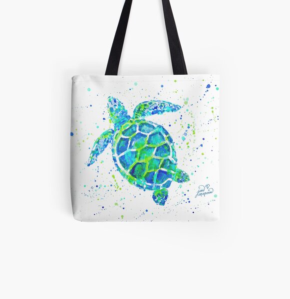 Sea Turtle by Jan Marvin All Over Print Tote Bag