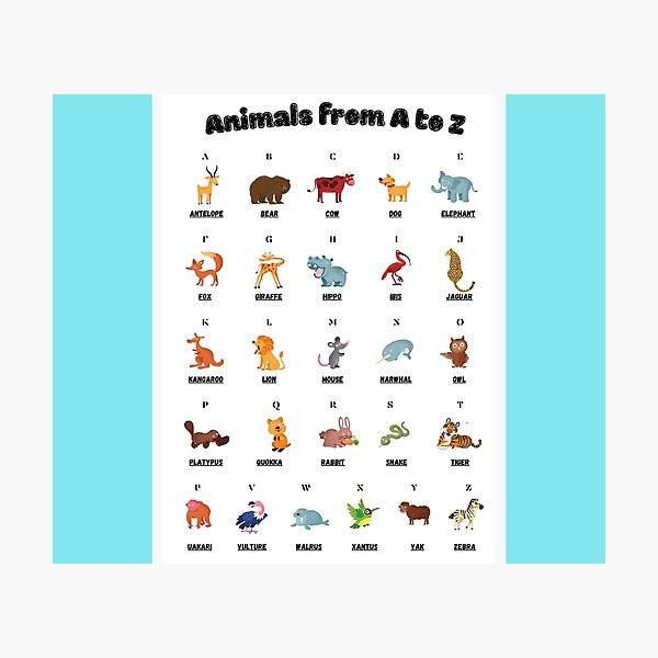 Item preview, Animals alphabet for kids designed and sold by ArtAndDesignA.