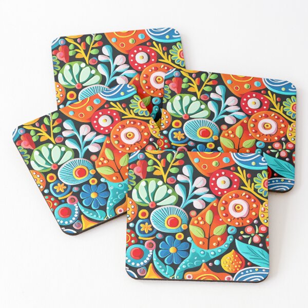 Item preview, Cute Flowers and Leaves Pattern designed and sold by Vicky Brago-Mitchell®.