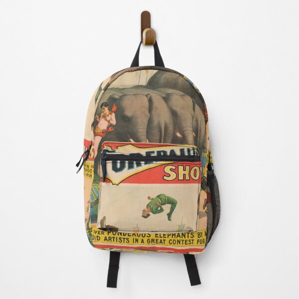 Item preview, STK501837A-Vintage circus poster of acrobats jumping over elephants. designed and sold by StocktrekImages.