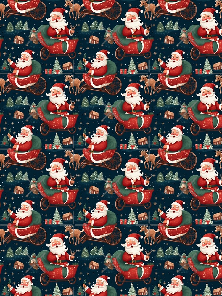 Discover Santa Claus & Reindeer christmas pattern2, Seamless | Leggings