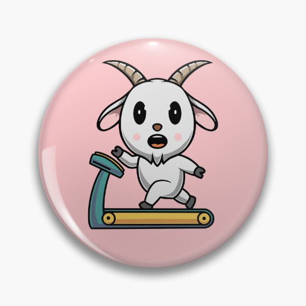 Item preview, Cute goat on treadmill cartoon illustration designed and sold by cubbone.