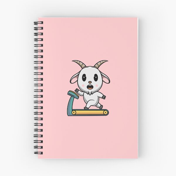 Item preview, Cute goat on treadmill cartoon illustration designed and sold by cubbone.