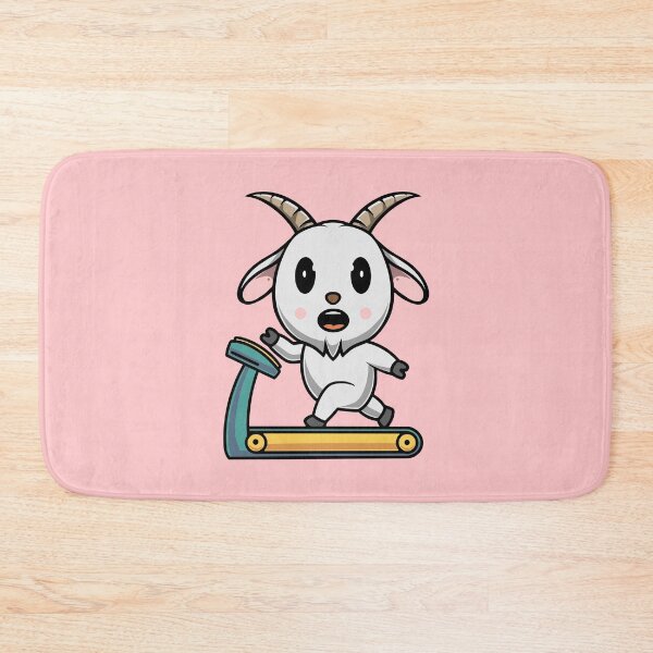 Item preview, Cute goat on treadmill cartoon illustration designed and sold by cubbone.