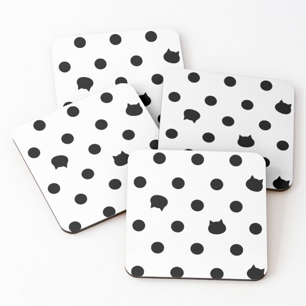Item preview, Minimal Cute Black Cat Faces and Polka Dot Seamless Pattern | Simple Black and White Polka dot with cat faces designed and sold by aliciabutterfly.