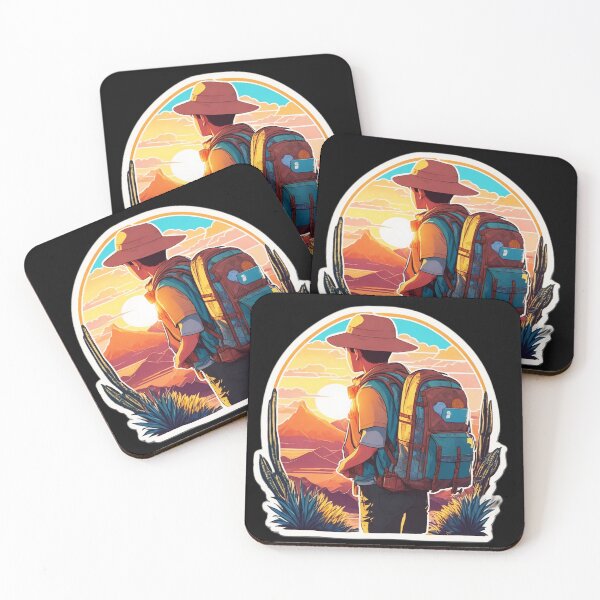 Item preview, Backpacker Looking at Sunset Over Desert designed and sold by Ridiculam Toga.