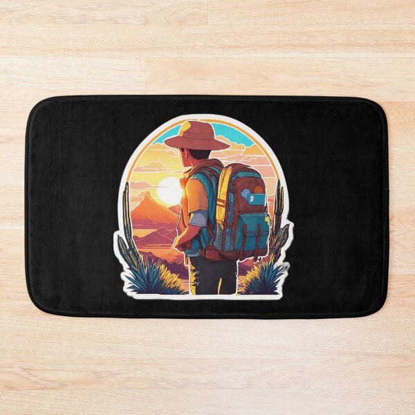 Item preview, Backpacker Looking at Sunset Over Desert designed and sold by Ridiculam Toga.