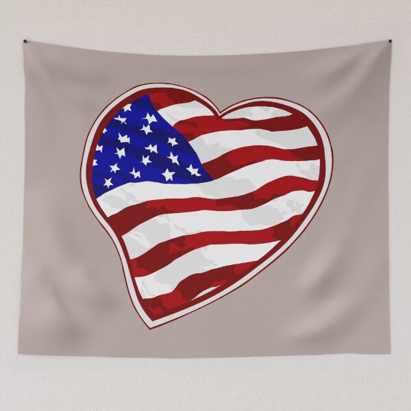 Item preview, Patriotic Heart Shaped USA Flag designed and sold by BobPrice.