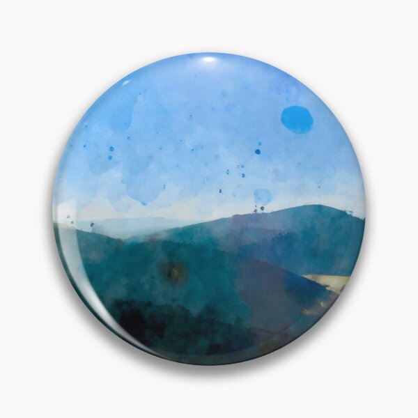 Item preview, Watercolor mountains with river and blue sky  designed and sold by Kate1art.