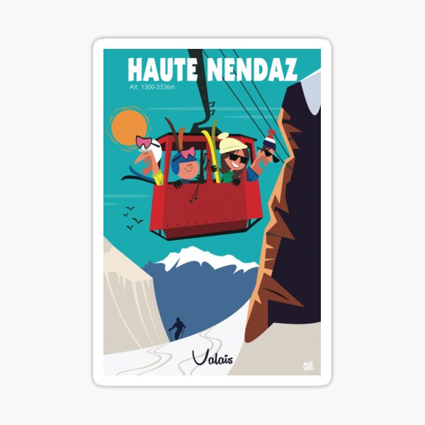 Aperçu de l'œuvre Affiche ski Haute Nendaz créée et vendue par Gary Godel.