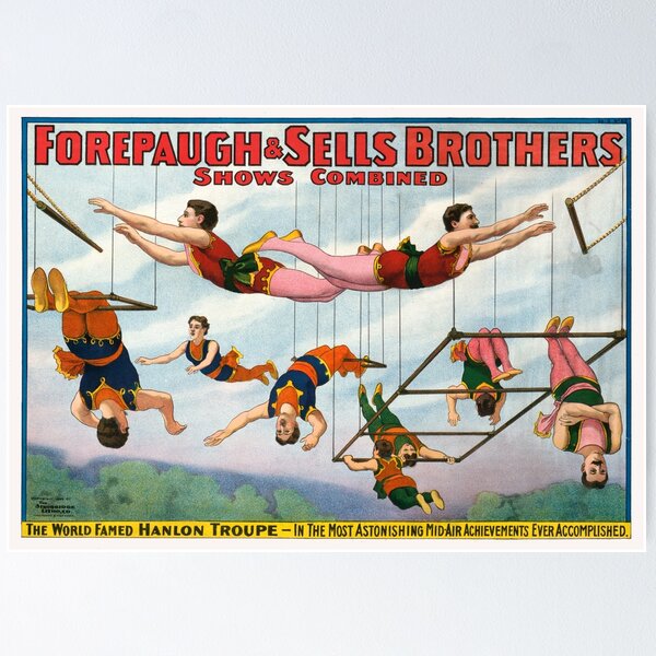 Item preview, STK501842A-Vintage circus poster of Hanlon Troupe, circa 1899. designed and sold by StocktrekImages.