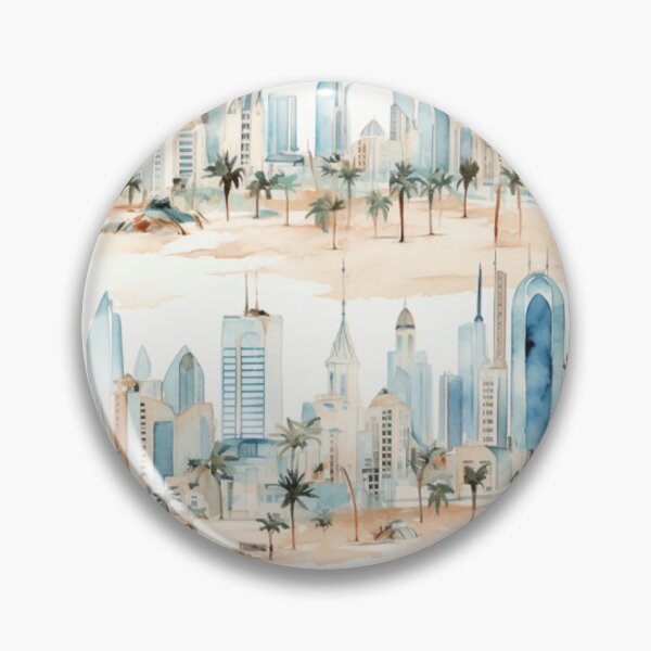 Aperçu de l'œuvre Dubaï Émirats Arabes Unis Aquarelle Seamless Pattern créée et vendue par PutsGroup.