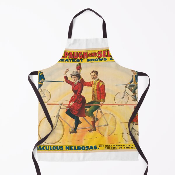 Item preview, STK501843A-Vintage circus poster of bicycle riders on tightrope. designed and sold by StocktrekImages.