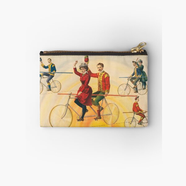 Item preview, STK501843A-Vintage circus poster of bicycle riders on tightrope. designed and sold by StocktrekImages.