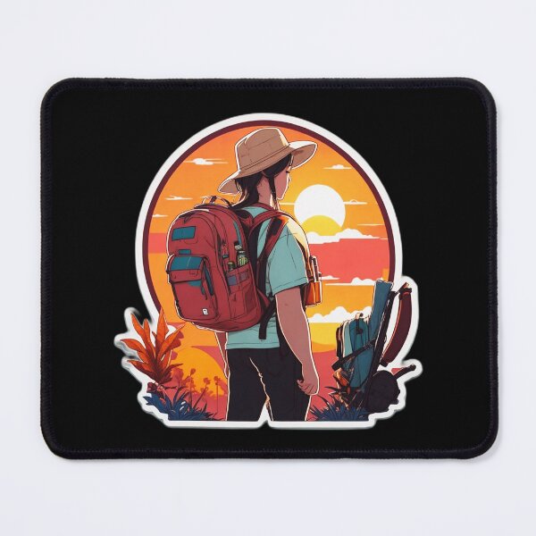 Item preview, Backpacker Woman Looking at Sunset Over Desert designed and sold by Ridiculam Toga.