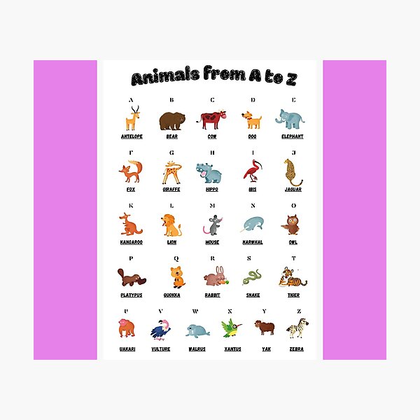 Item preview, Animals alphabet for kids designed and sold by ArtAndDesignA.