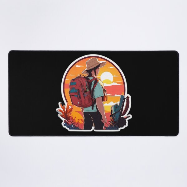 Item preview, Backpacker Woman Looking at Sunset Over Desert designed and sold by Ridiculam Toga.