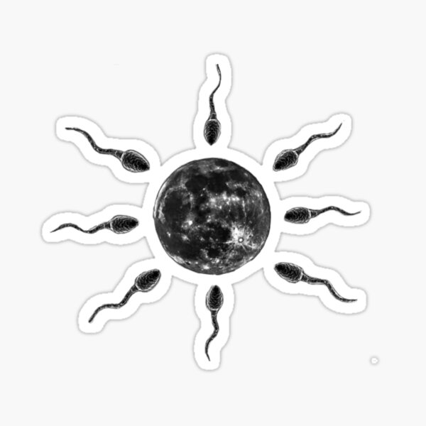 The Sperm Moon-Sun (White Version) Sticker