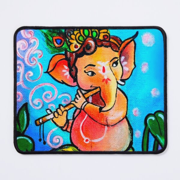 Item preview, Ganesha with flute  designed and sold by VishwaPrasiddh.