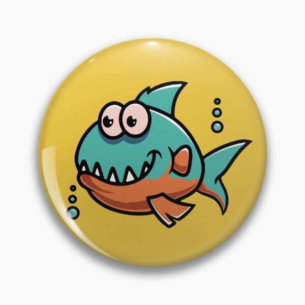 Artikelvorschau, Niedliche Baby-Piranha lächelnde Cartoon-Illustration entworfen und verkauft von cubbone.