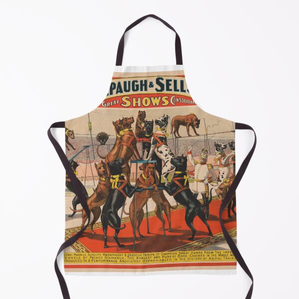 Item preview, STK501850A-Vintage circus poster of Great Danes performing with trainer. designed and sold by StocktrekImages.