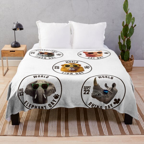 Item preview, animal day, international tiger day, world rhino day, world elephant day, world lion day, international cat day designed and sold by challengecafe.