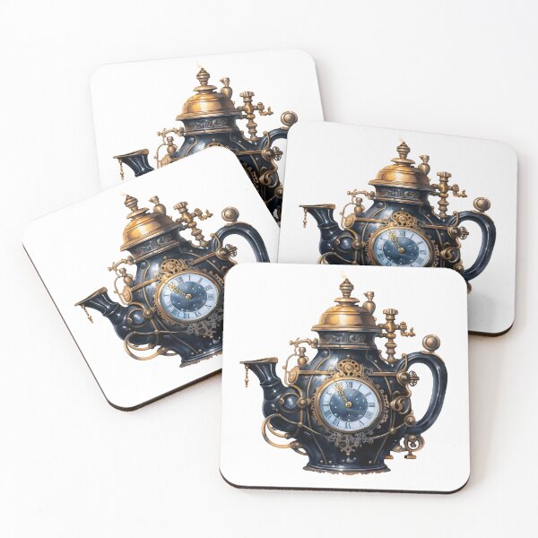 Item preview, Steampunk Teapot – Vintage Clockwork Illustration designed and sold by SchorlCraft.