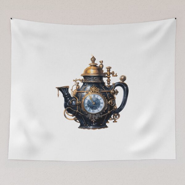 Item preview, Steampunk Teapot – Vintage Clockwork Illustration designed and sold by SchorlCraft.