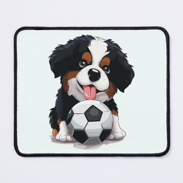 Aperçu de l'œuvre Chien Berner Sennen avec ballon de foot créée et vendue par Numero14.