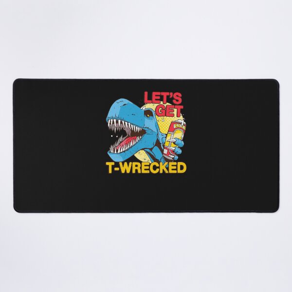 Item preview, Let's get t-wrecked - funny beer drinking trex dinosaur beer designed and sold by ScottRuiz.