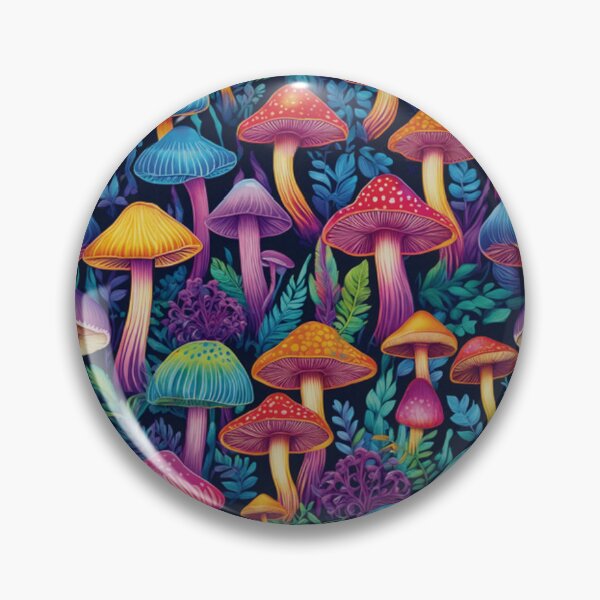 Item preview, Colorful Mushrooms pattern designed and sold by Lisa Bittinger.
