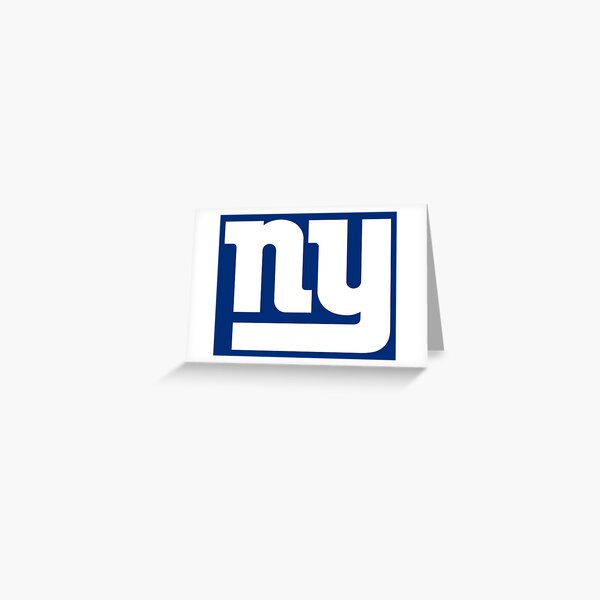 N Y Giants Logo - White on Blue Greeting Card