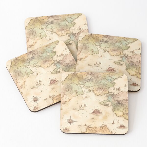 Item preview, Fantasy World Watercolor Map Pattern on Parchment designed and sold by SchorlCraft.