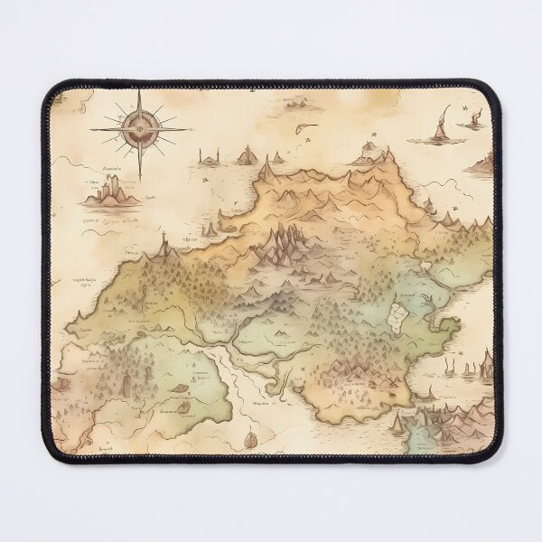 Item preview, Fantasy World Watercolor Map Pattern on Parchment designed and sold by SchorlCraft.