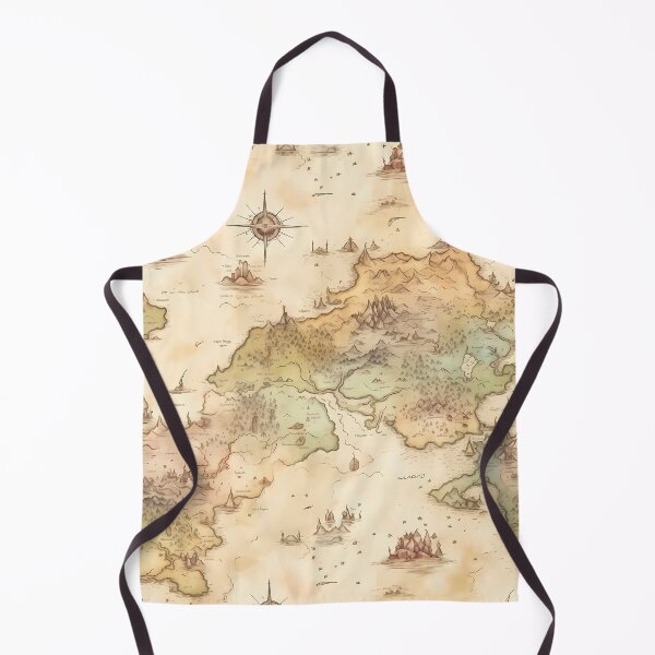 Item preview, Fantasy World Watercolor Map Pattern on Parchment designed and sold by SchorlCraft.