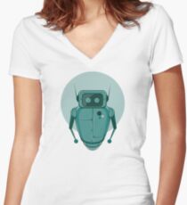 Robot Women's Fitted V-Neck T-Shirt