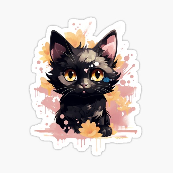 Black Cat with Yellow Eyes Sticker – Reverie Goods & Gifts