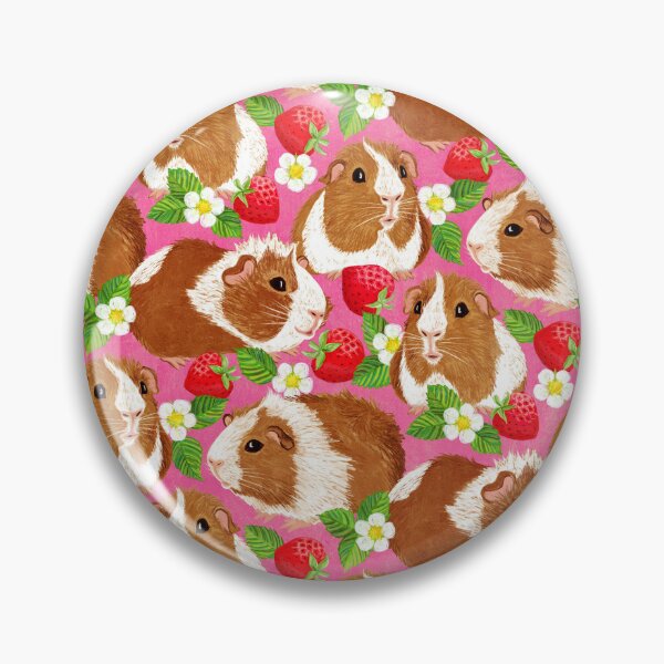 Item preview, The Sweetest Guinea Pigs with Summer Strawberries on Hot Pink designed and sold by micklyn.