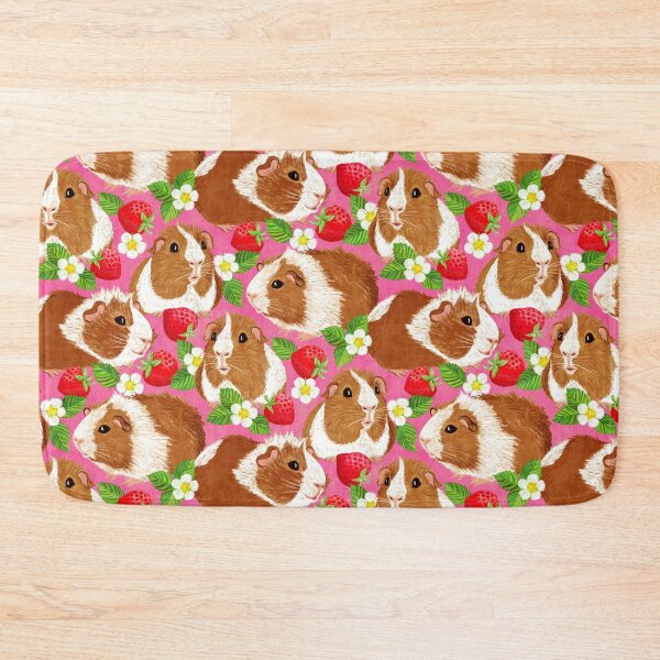 Item preview, The Sweetest Guinea Pigs with Summer Strawberries on Hot Pink designed and sold by micklyn.