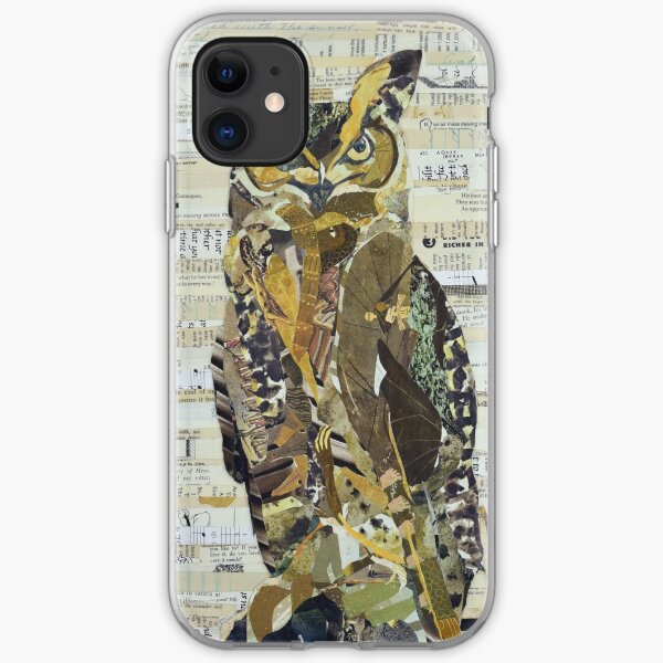 Great Horned Owl Unique Collage Art iPhone Soft Case