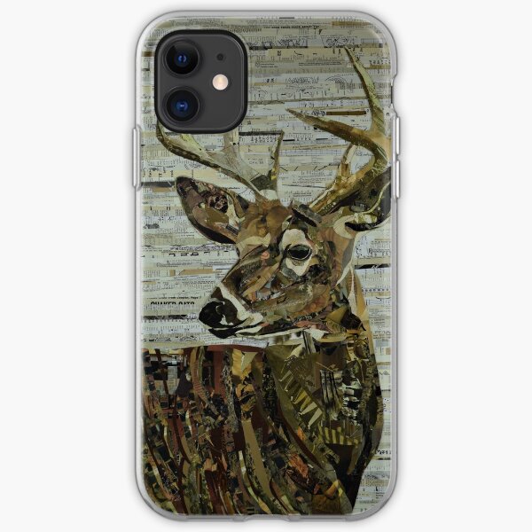 Whitetail Deer Collage Art Unique iPhone Soft Case