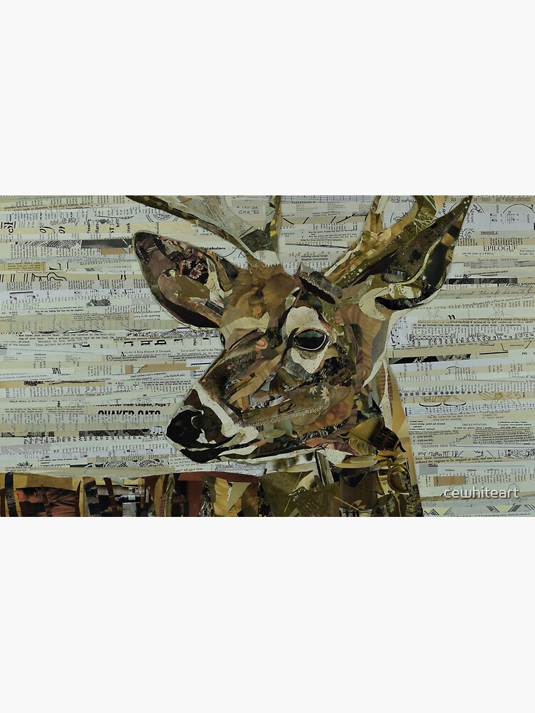 Whitetail Deer Collage Art Unique by cewhiteart