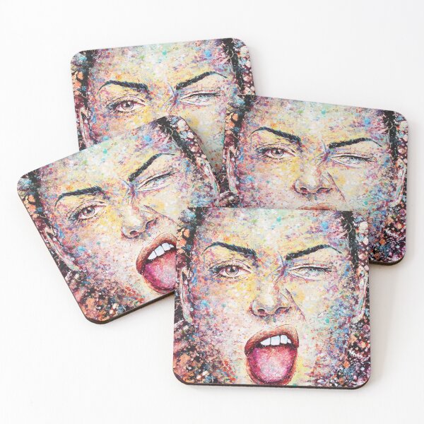 Item preview, Portrait Abstract Art Acrylic Painting Wink designed and sold by Silke Host.