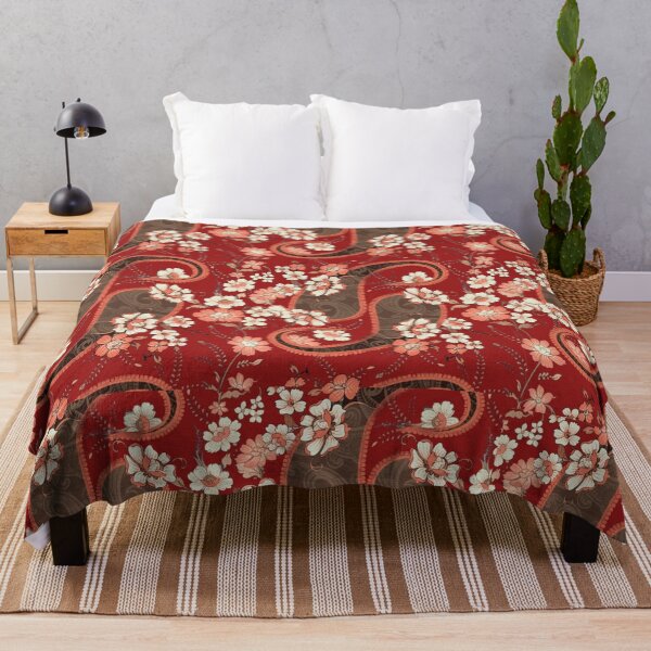 Item preview, Crimson Paisley Garden Elegance -  Flowers and Paisleys designed and sold by Wishing-Wings.