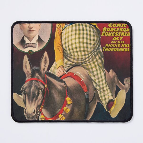 Item preview, STK501858A-Vintage circus poster of a clown performing with his mule. designed and sold by StocktrekImages.