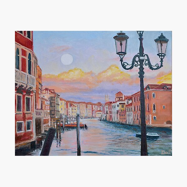 Item preview, Moonrise over the Grand Canal in Venezia, Italia designed and sold by Dai Wynn Fine Art.