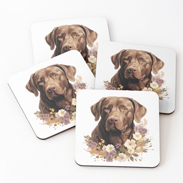 Item preview, Chocolate Labrador in Wildflowers designed and sold by ZombieLH.